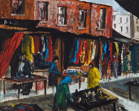 HENRIETTA STREET, DUBLIN by Séamus Ó Colmáin, oil on panel, offered Sep 2024