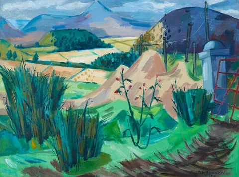 THE SUGAR LOAF, COUNTY WICKLOW by Norah McGuinness, 1956, oil on canvas, sold Sep 2024