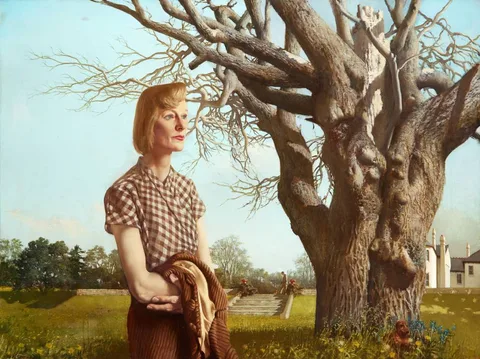 Patrick Hennessy, LADY URSULA VERNON, AT BRUREE HOUSE, COUNTY LIMERICK, oil on canvas