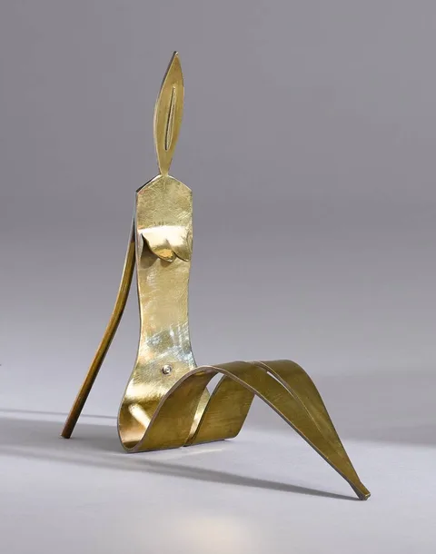 SEATED FIGURE by Breon O'Casey, 1990, brass; (unique), sold Sep 2024