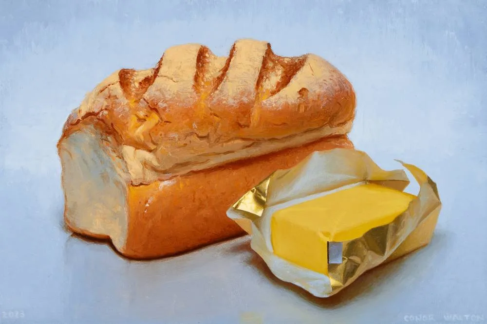 BREAD AND BUTTER by Conor Walton, 2023, oil on linen, sold Sep 2024