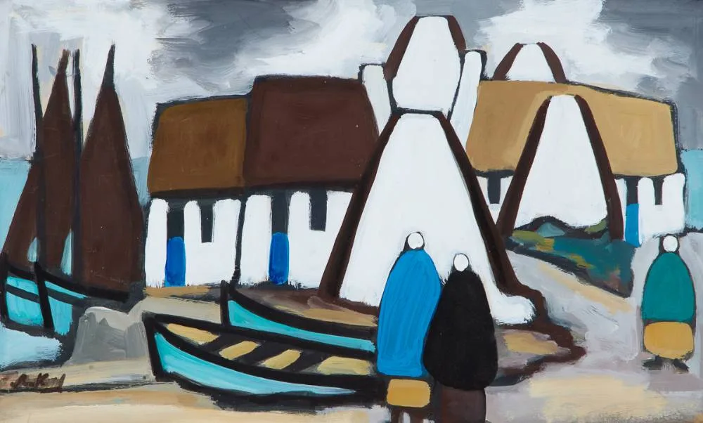 RETURNING HOME by Markey Robinson, gouache, sold Sep 2024