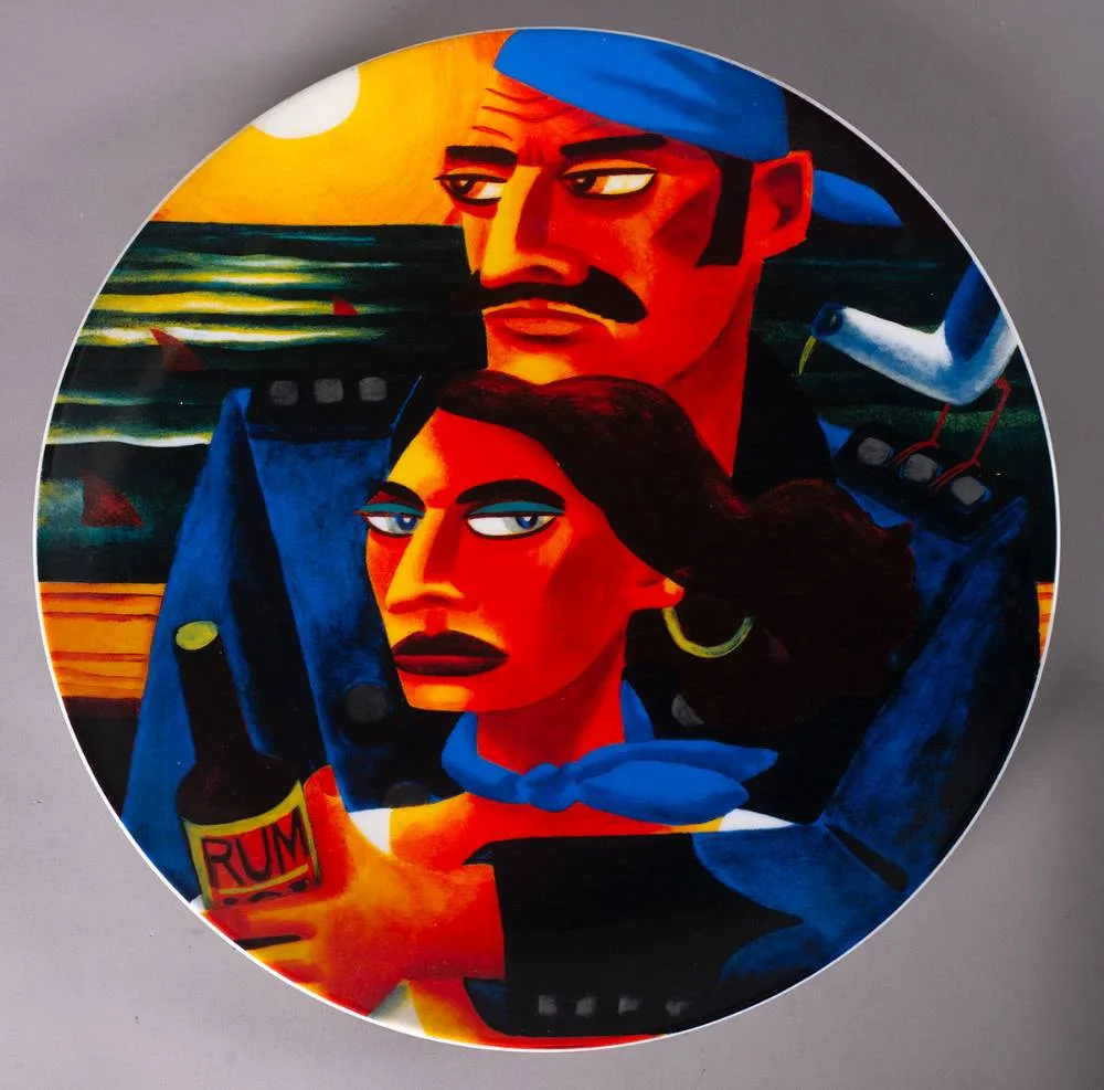 BLACK RUM by Graham Knuttel, printed fine porcelain plate; (no. 447 from an edition of 500), sold Jul 2024