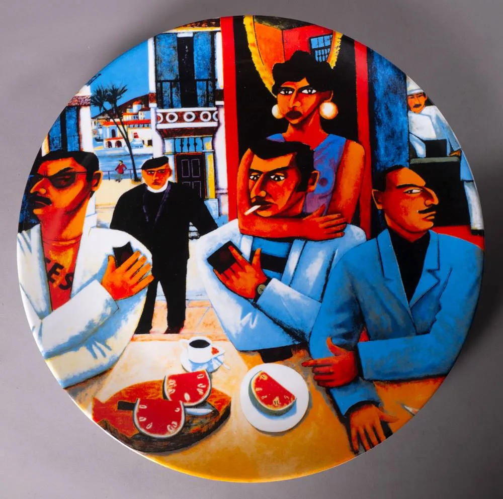 Graham Knuttel, FIESTA, 2010, printed fine porcelain plate; (no. 152 from an edition of 500)