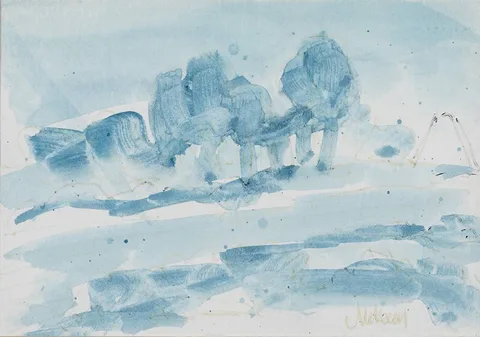 LANDSCAPE SKETCHES (A PAIR) by Markey Robinson, watercolour and pen; (2), sold Jul 2024