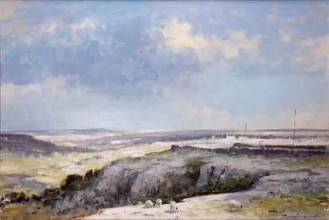 James Longueville, LIGHT ON THE BURREN, oil on board