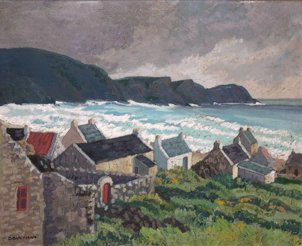 Dorothy Blackham, STORMY DAY, KEEL, ACHILL, oil on board