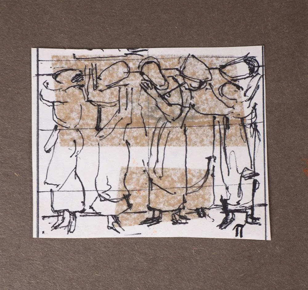 FIVE FIGURES by Patrick Pye, ink; (unframed), sold Jul 2024