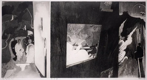 Patrick Pye, THE MYSTICAL INN, etching; (no. 9 from an edition of 25)