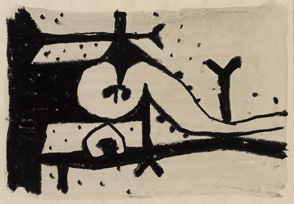 FIGURE by Colin Middleton, ink, crayon and wash, offered Jul 2024