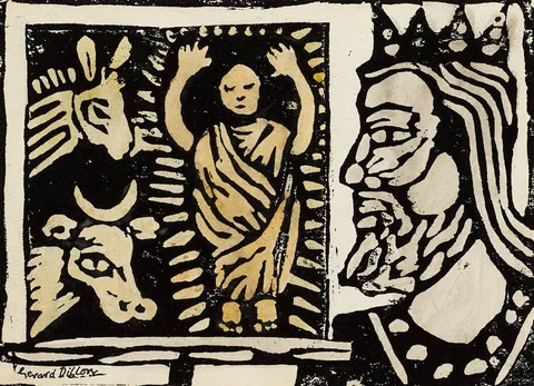 Gerard Dillon, NATIVITY, lithograph