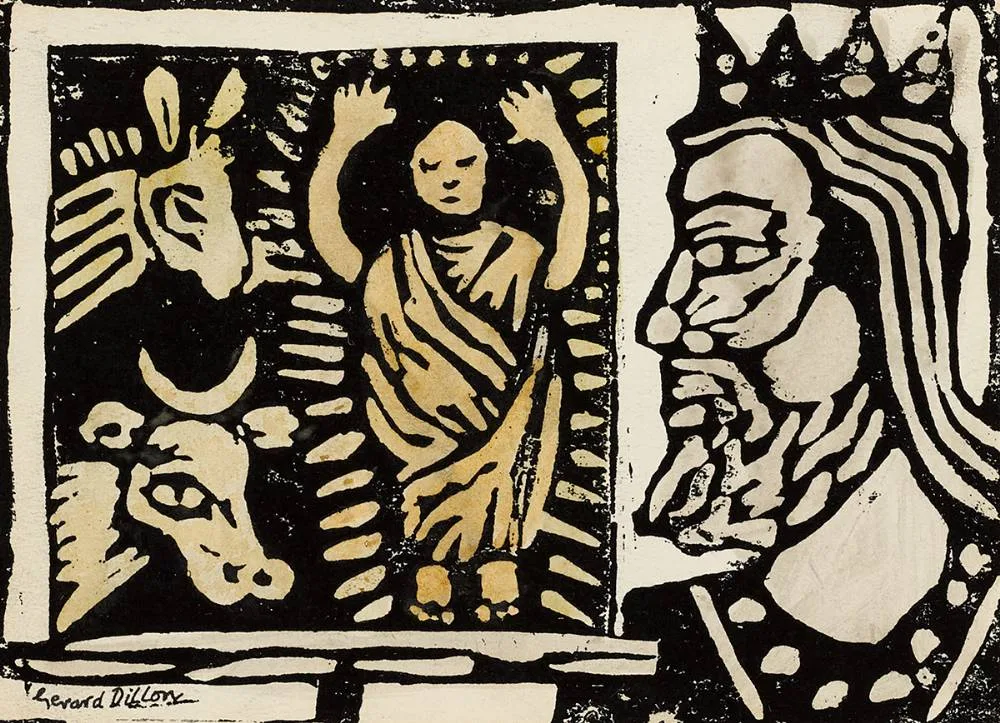 NATIVITY by Gerard Dillon, lithograph, offered Jul 2024