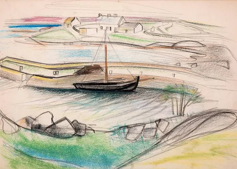 Barbara Warren, A QUIET COVE, pastel
