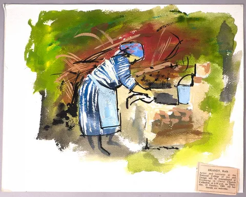 Ruth Brandt, WOMAN WASHING, mixed media