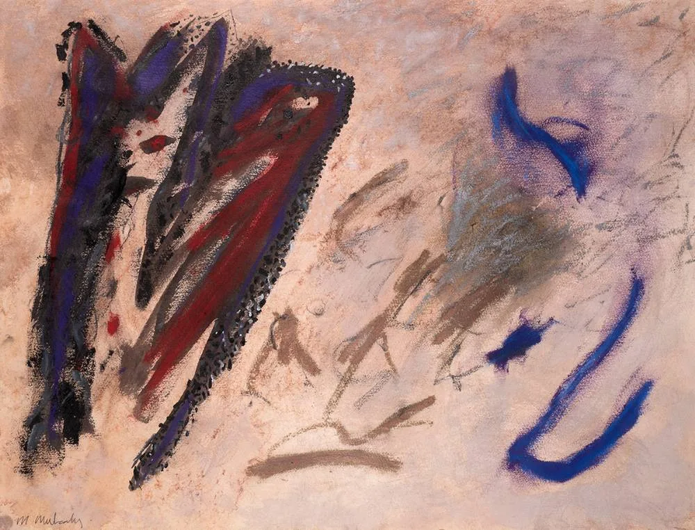ABSTRACT by Michael Mulcahy, watercolour and pastel, offered Jul 2024
