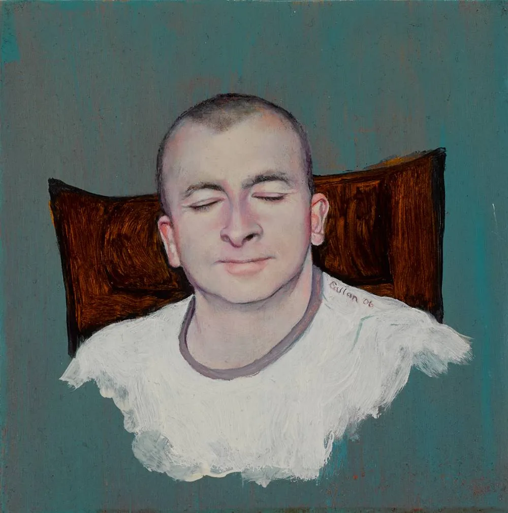 Cathy Callan, MAN WITH EYES CLOSED III, 2006, oil on hardwood panel