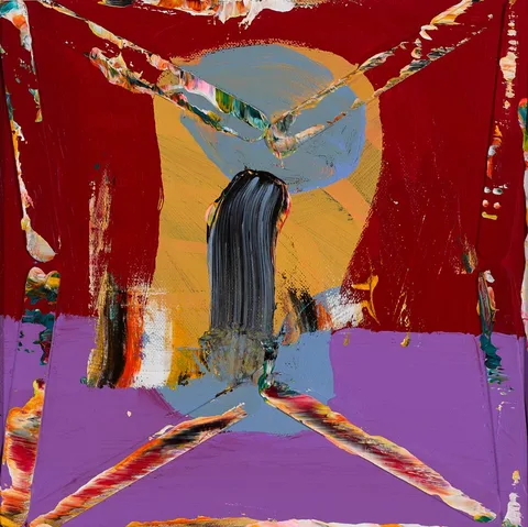 Paul Doran, SOMETIMES WHEN WE TOUCH, 2021, mixed media on canvas