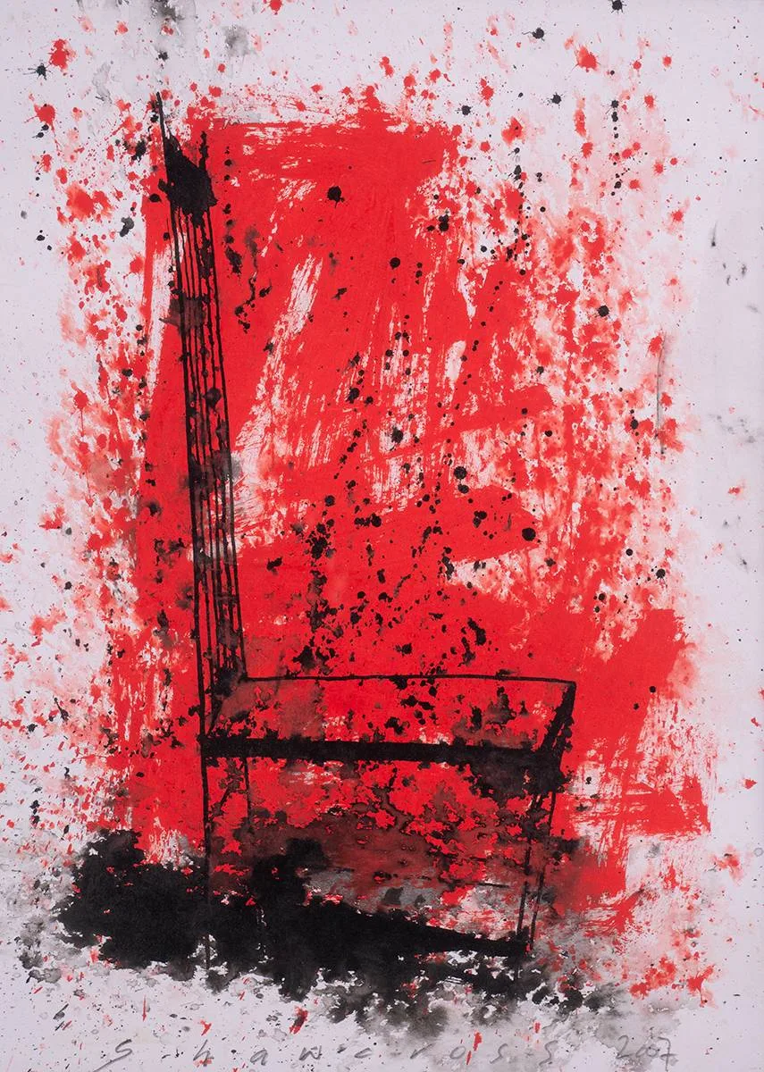 CHAIR by Neil Shawcross, 2007, mixed media, offered Jul 2024