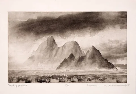 Norman Ackroyd, SKELLIG REVISTED, 2005, aquatint; (no. 69 from an edition of 90)
