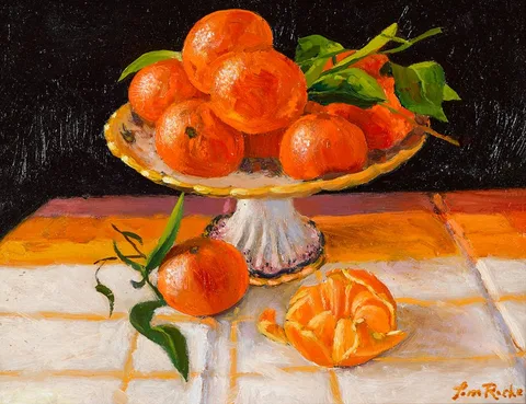 Tom Roche, MANDARIN ORANGES, oil on board