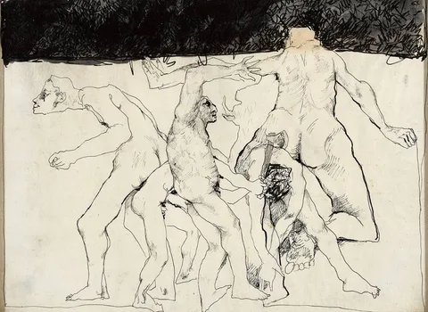Charles Harper, NUDE STUDIES, pen and ink