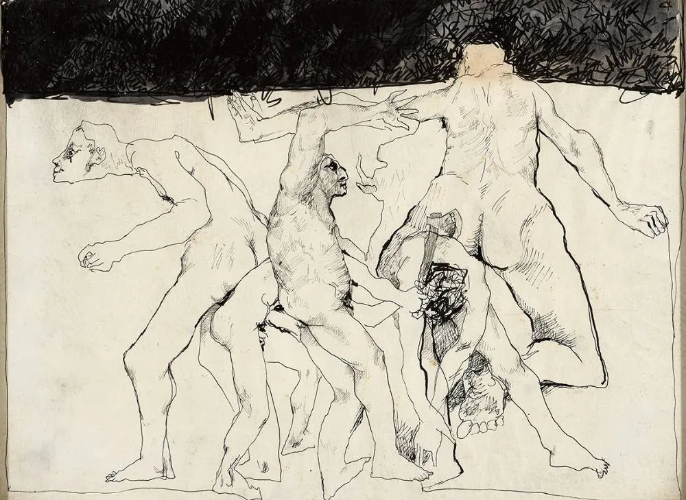 Charles Harper, NUDE STUDIES, pen and ink