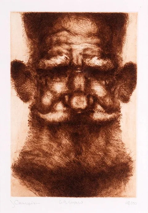 John Campion, GEORGE BERNARD SHAW, etching; (no. 48 from an edition of 150)