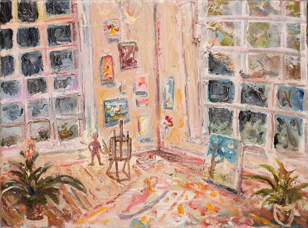 Peter Burns, STUDIO, 2017, oil on canvas; (unframed)