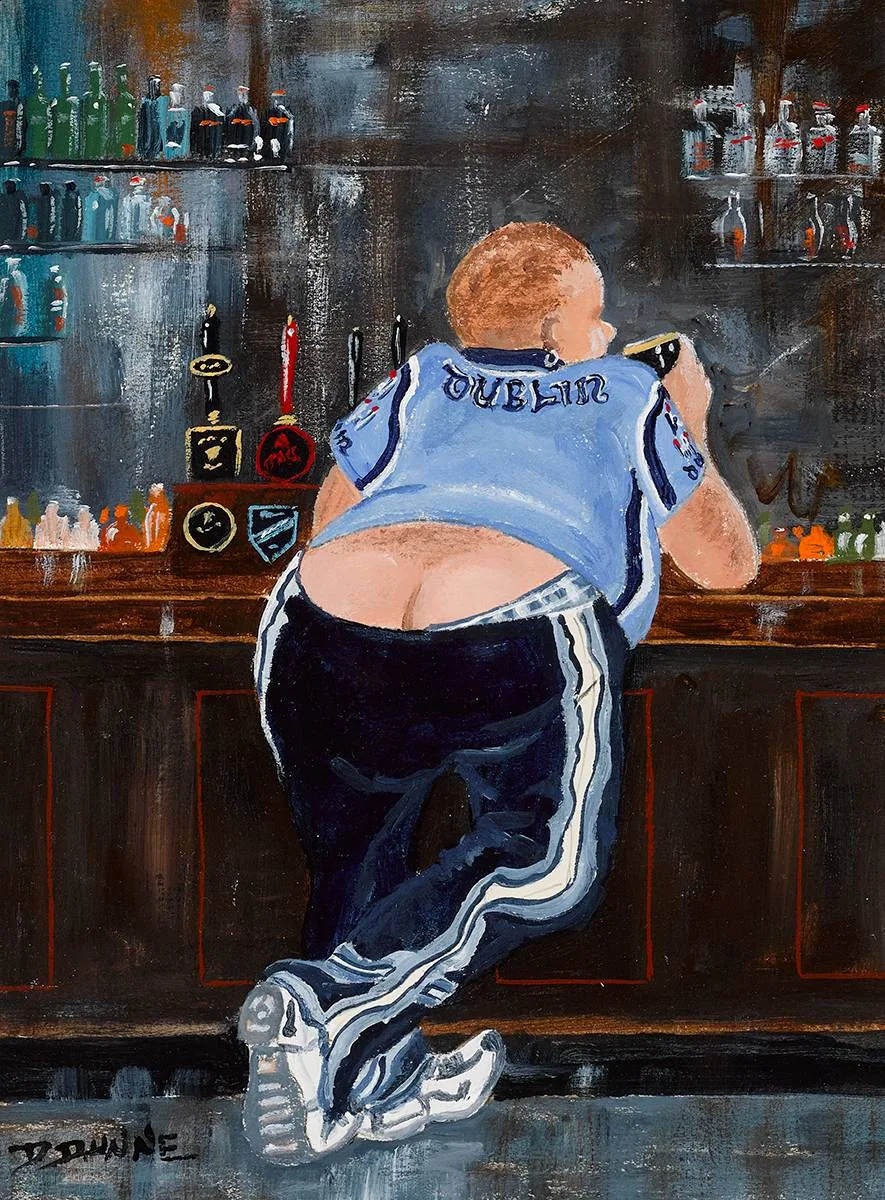 Davy Dunne, DUBLIN BUM, acrylic on board