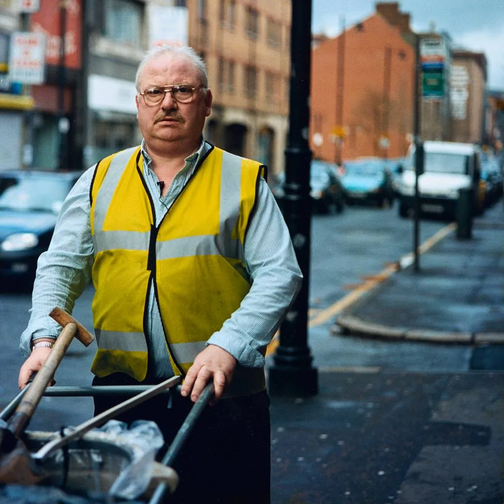 BELFAST SWEEPER - GERRY by Helen Killane, 2002, lambdachrome photographic print on perspex; (unframed), offered Jul 2024