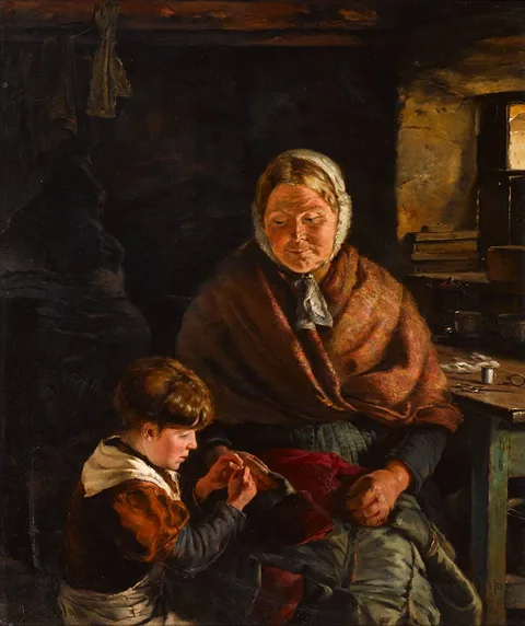 James Brenan, GRANNY'S TREASURE, 1893, oil on canvas