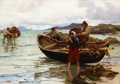WRACK FOR THE FARM by William Henry Bartlett, 1887, oil on canvas, sold May 2024