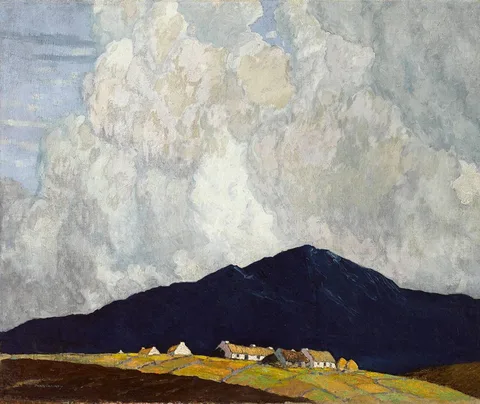 Paul Henry, A VILLAGE IN THE WEST, 1916-17, oil on canvas