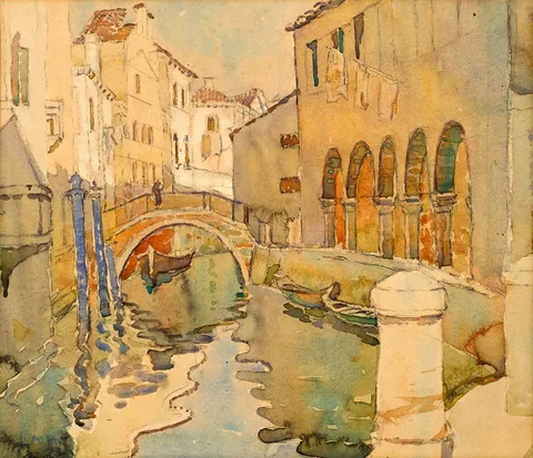 CANAL SCENE, VENICE by Letitia Marion Hamilton, watercolour, sold May 2024