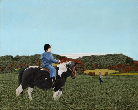 Martin Gale, HORSE AND RIDER, 1976, oil on canvas; (unframed)
