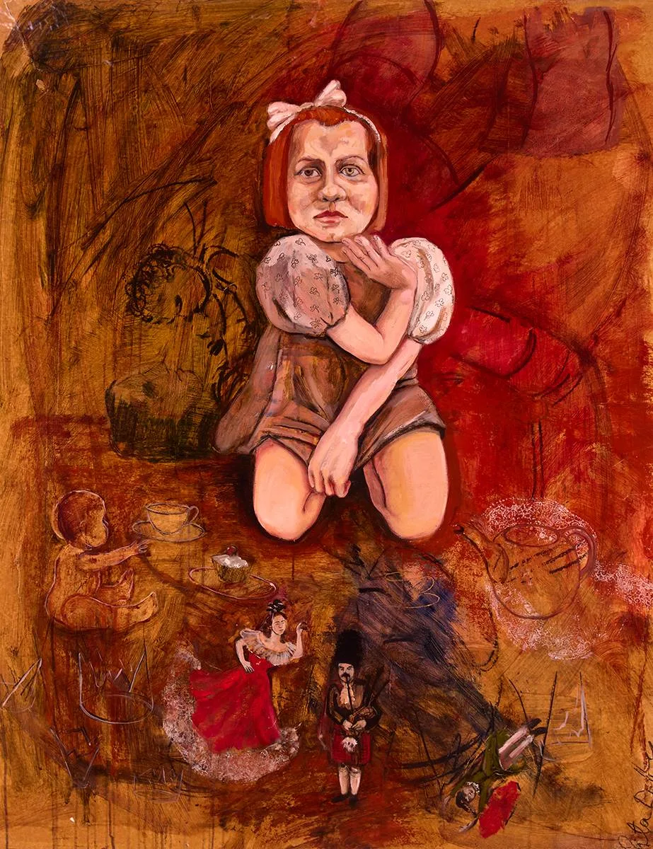 Rita Duffy, TEA PARTY, mixed media