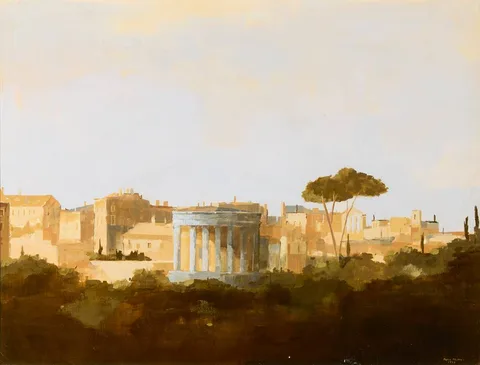 Martin Mooney, EVENING LIGHT, TEMPLE OF SYBIL, ITALY, 1993, oil on panel