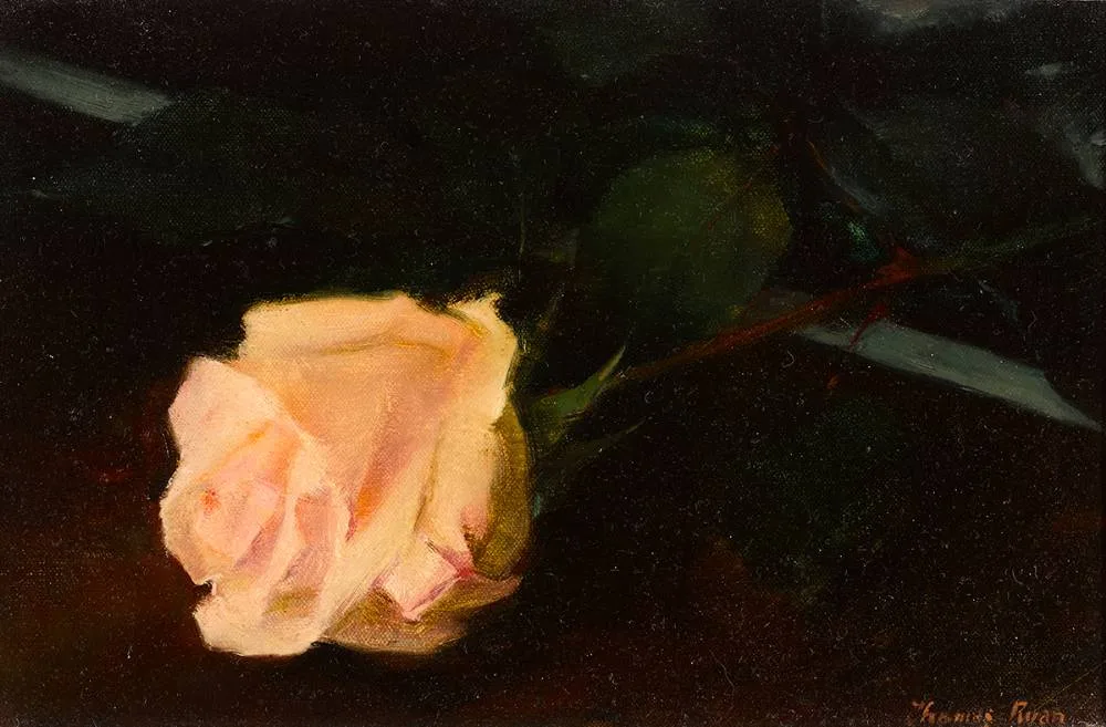 OCTOBER ROSE by Thomas Ryan, 1975, oil on board, sold May 2024