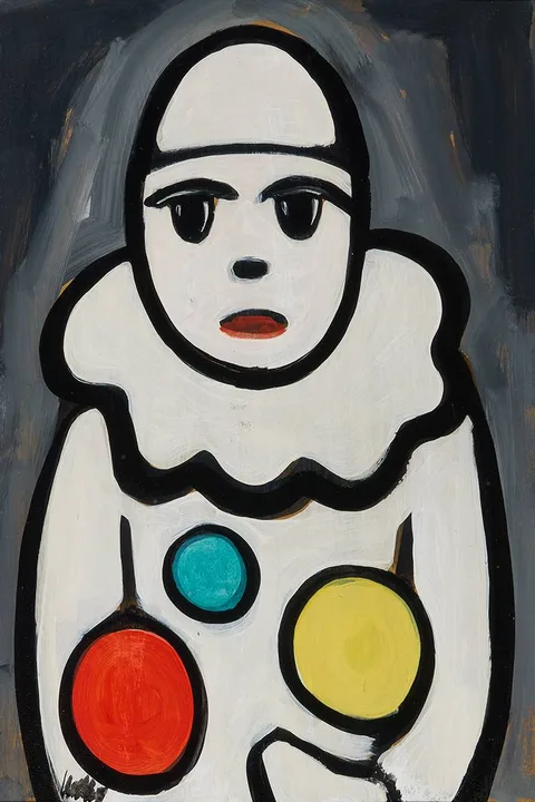 Markey Robinson, CLOWN, gouache