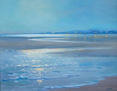 David Hone, NOCTURNE, MERRION STRAND, DUBLIN, oil on board