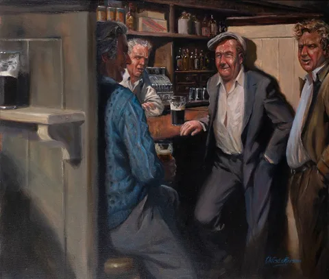 Flemming Christoffersen, TALL TALES AT LANNIGAN'S, 2007, oil on canvas