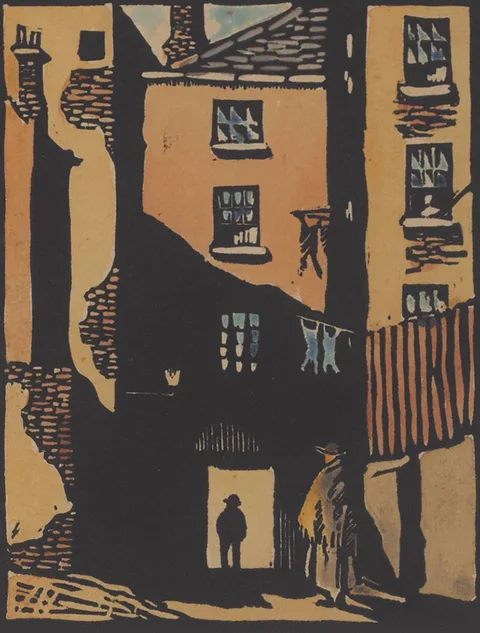 Fergus O'Ryan, ANGEL ALLEY and 27 STEPS SUMMERHILL, DUBLIN (A PAIR), hand-coloured woodblock prints; (2)