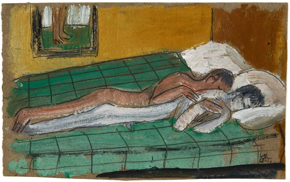 CURFEW by Gerard Dillon, oil and pencil on paper, sold Mar 2024