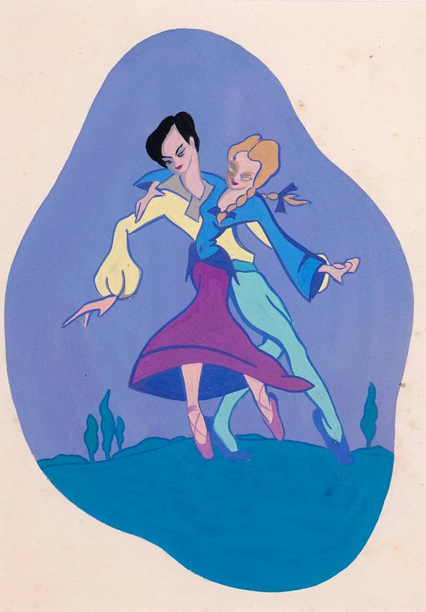 DANCE by Barbara Warren, gouache, offered Mar 2024