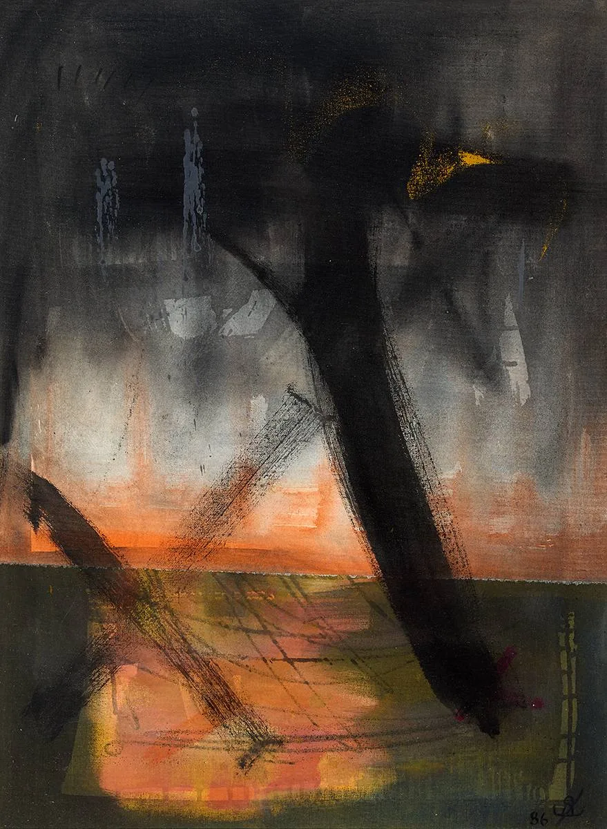 UNTITLED by John Kingerlee, 1986, oil on canvas laid on board, sold Mar 2024