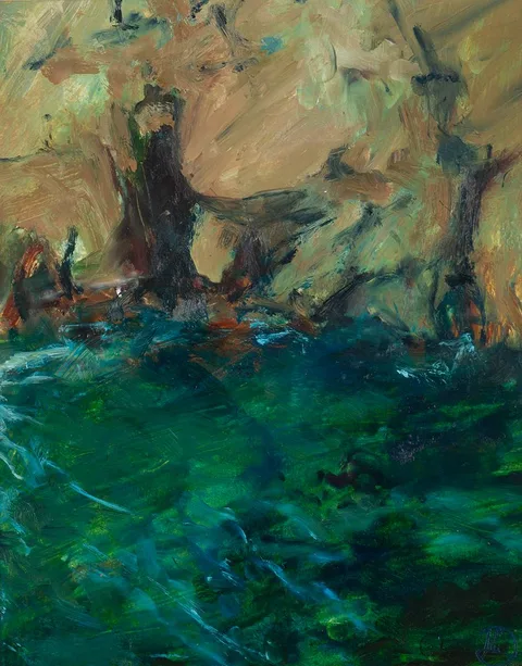 Jill Dennis, TRANSPARENT SEA, 1997, oil on board