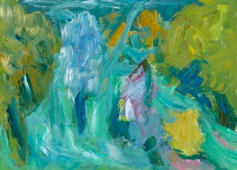 GILLIAN'S GARDEN by Nancy Wynne-Jones, acrylic on paper, sold Mar 2024