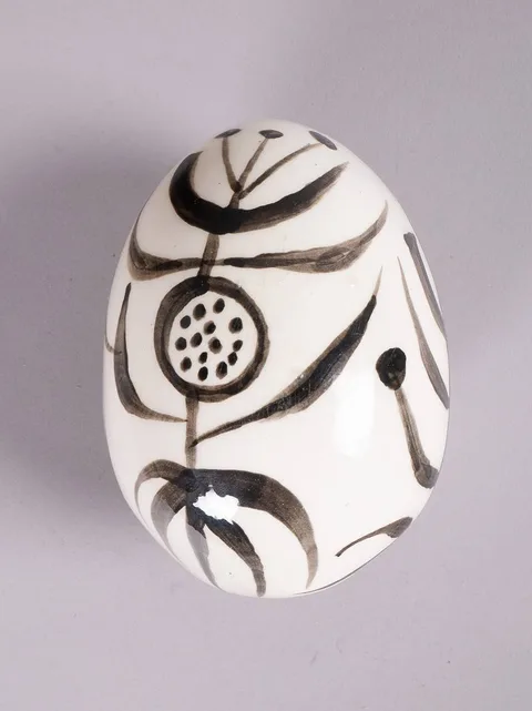 John Ffrench, DECORATIVE EGG, hand-painted ceramic