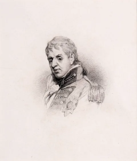 John Comerford, RT. HON. GENERAL LORD HUTCHINSON, RT. HON. JOHN LORD DE BLACQUIERE, MR. SECERETARY COOKE and FRANCIS HARDY ESQ. (SET OF FOUR), charcoal; (4)