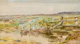 Claude Hayes, CATTLE GRAZING IN A LANDSCAPE